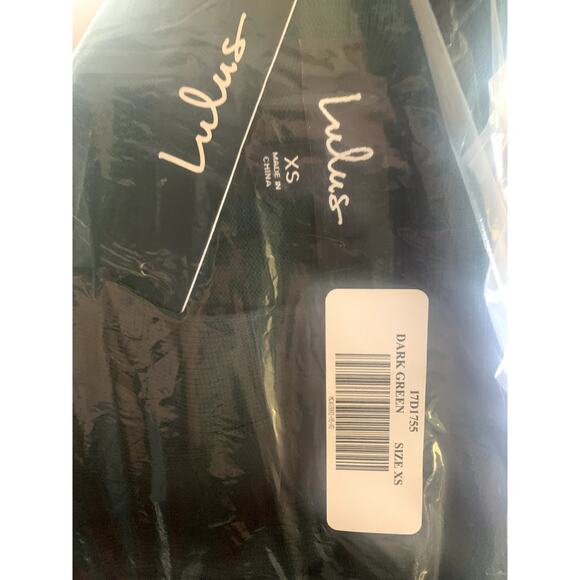 Lulu's Literary Lover Forest Green Wrap Sweater Dress XS NWT - Picture 7 of 8